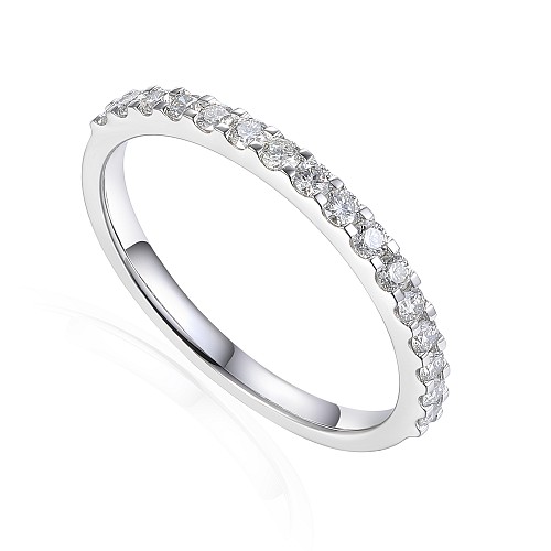 Round Brilliant Cut Diamond Micro Set Half Eternity Ring