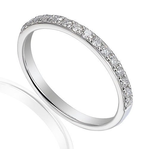 Round Brilliant Cut Diamond Micro Set Half Eternity Ring