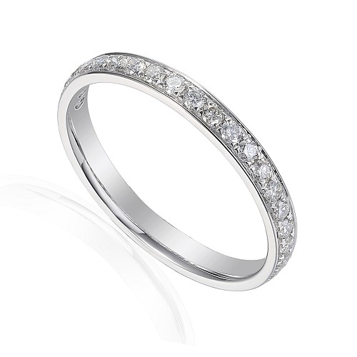 Round Brilliant Cut Diamond Micro Set Half Eternity Ring